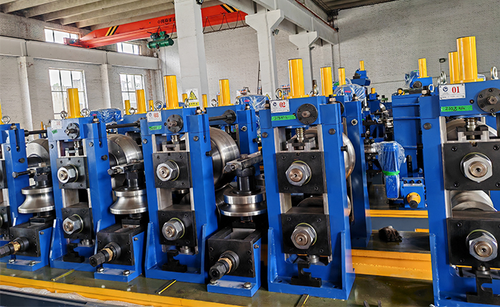 ERW141.3mm API petroleum high frequency straight seam welded pipe production line